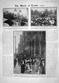 Old Antique Print 1908 Berlin Railway Hyde Park Edinburgh Bulgaria Drama 20th