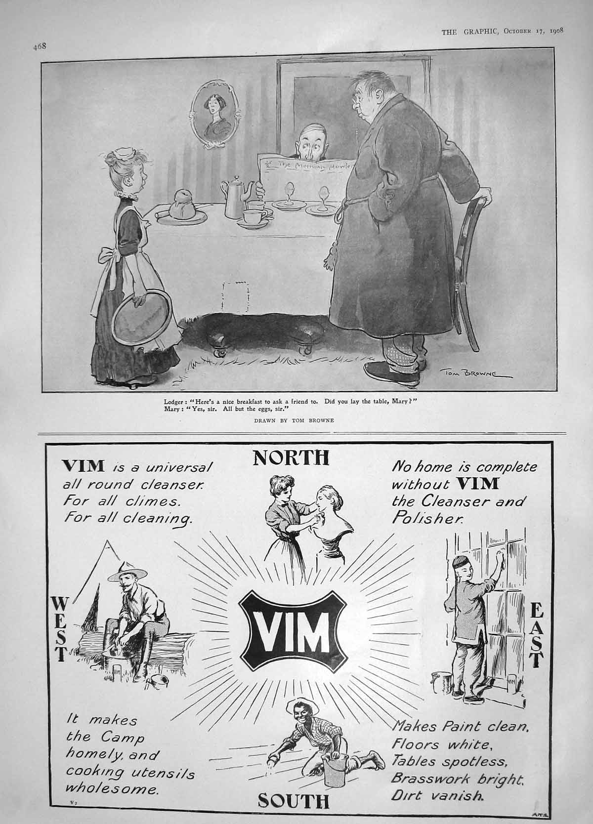 Original Old Antique Print 1908 Vim Table Servant Crawford Princess Ann Navajos