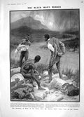 Original Old Antique Print 1908 Kaffir Rand Mines Joahnnesburg Unemployed Gray
