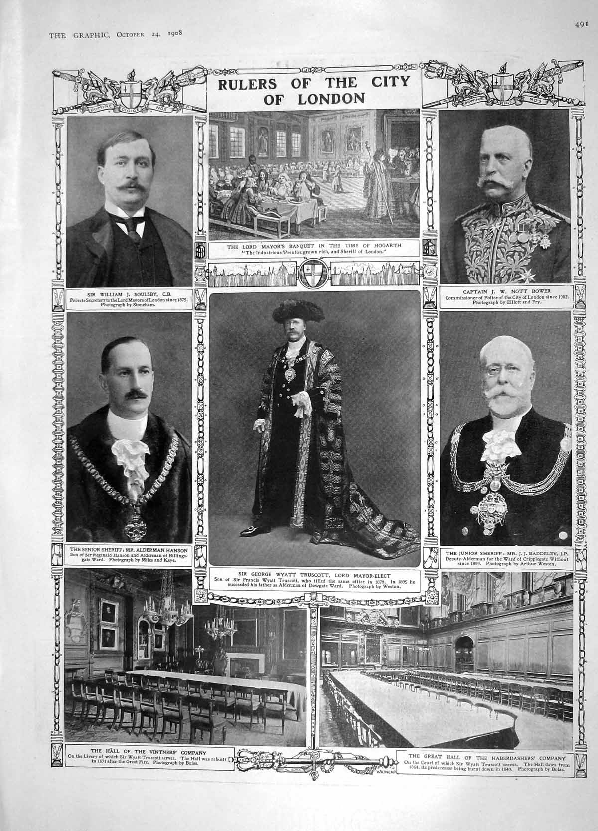 Original Old Antique Print 1908 London Soulsby Truscott Hanson Baddeley Theatre