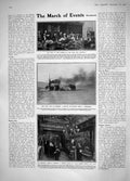 Old Antique Print 1908 King Eton War Memorial Ship Wall Street Cape Town 20th