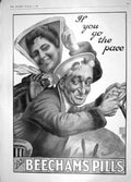 Old Antique Print 1908 Advertisement Beechams Pill Lady Man Driving Car 20th