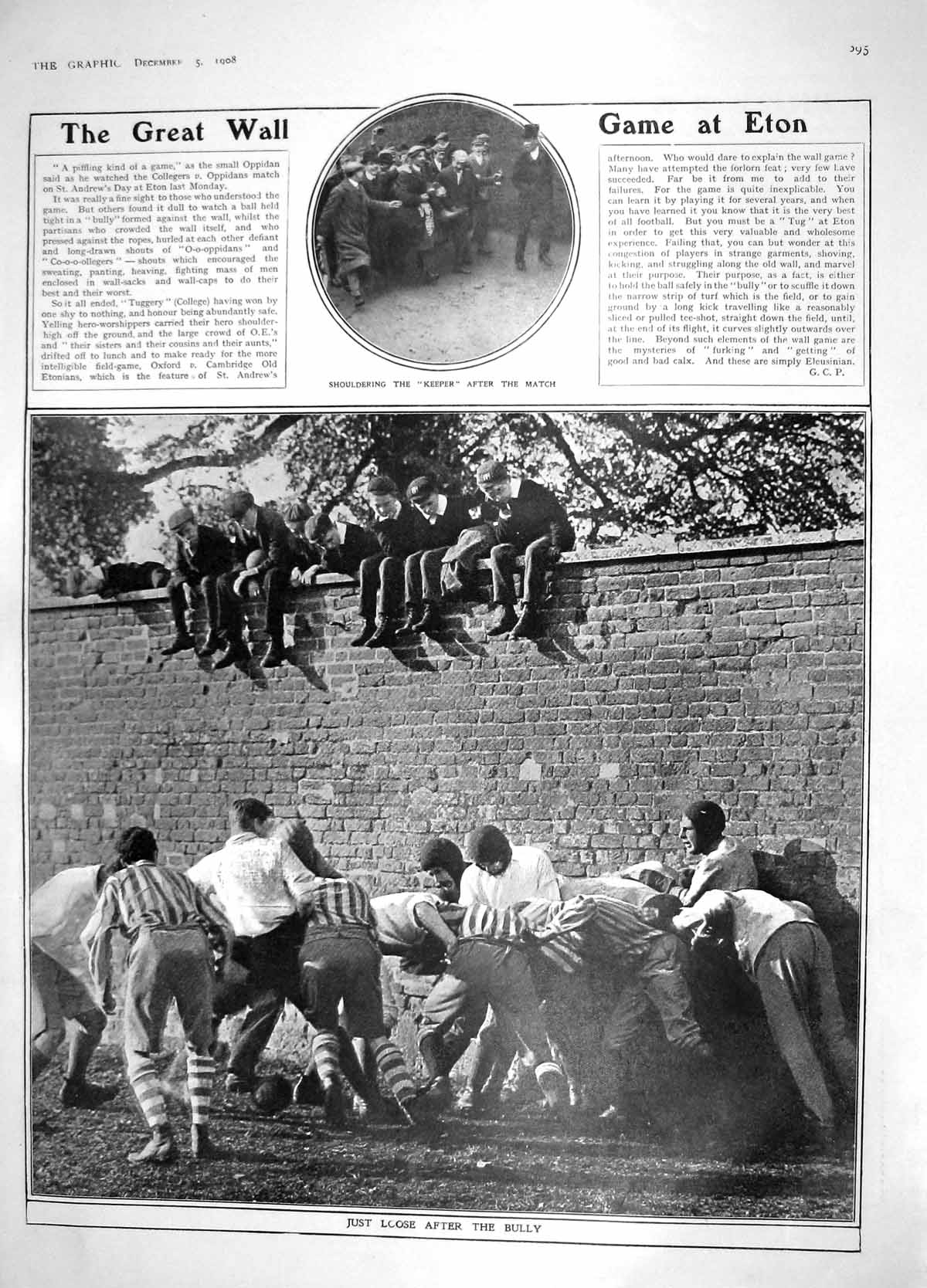 Old Antique Print 1908 Eton Rugby Oppidan Sport Science Bacilli Leprosy 20th
