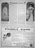 Original Old Antique Print 1908 Countess Portarlington Carnarvon Pianola Piano