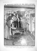 Old Antique Print 1908 Visitors Milton Cottage Giles Titheradge Theatre 20th