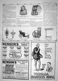 Old Antique Print 1908 Clock Calendar Silver Bottles Eau De Cologne Chair 20th