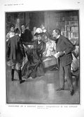 Old Antique Print 1908 Christmas Theatre Library Country House Mosquito 20th