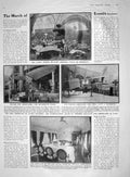 Original Old Antique Print 1909 Salon Dirigible Balloons Train Bombs Calcutta