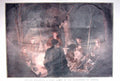 Original Old Antique Print 1909 British Hunters Camp Dinner Backwoods Canada 0