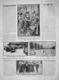 Old Antique Print 1909 Princess Wales Adelboden Moritz Platz Ship Tennis 20th