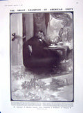 Old Antique Print 1909 Abraham Lincoln President America Maurier Brabazon 20th