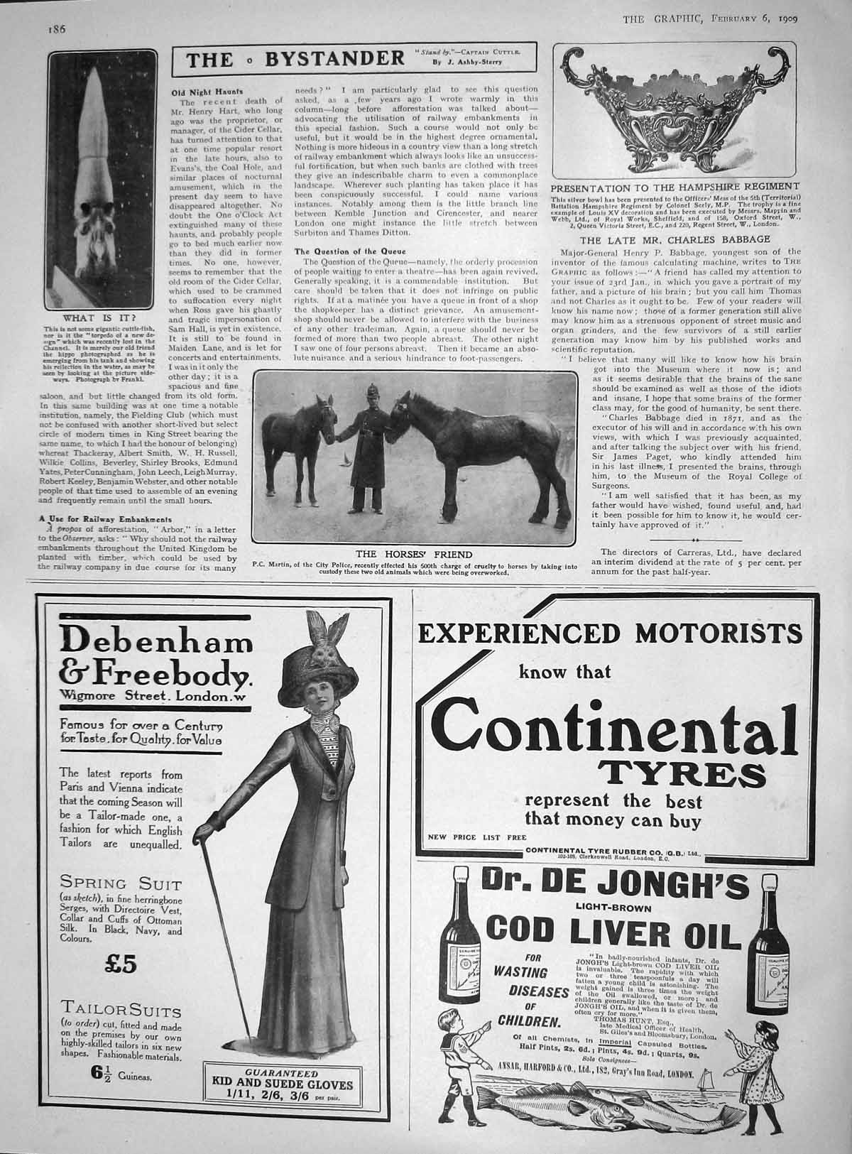 Original Old Antique Print 1909 Martin City Police Horses Silver Bowl Hampshire