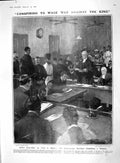 Original Old Antique Print 1909 Indian Anarchists Court Alipur Ghose Churchill