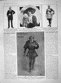 Old Antique Print 1909 Lily Elsie Irving Waller Grossmith Theatre Henri 20th