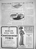Original Old Antique Print 1909 Nina Sevening Weigel Motor Car Willesden Tyres