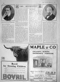 Old Antique Print 1909 Novelist Hubert Wales Dickens Maple London Bovril 20th