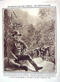 Old Antique Print 1909 Roosevelt Jungle Africa Eden Stuart Brooke Vezin 20th