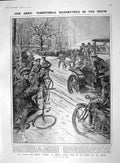 Original Old Antique Print 1909 Territorial Army Snow Walden Howard Paris 20th