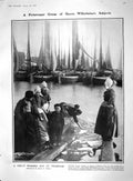 Old Antique Print 1909 Washing Volendam Holland Boats Parliament Sleepers 20th