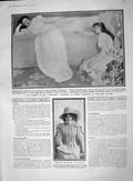 Original Old Antique Print 1909 Fair Women Art Whistlers Symphony White Brayton