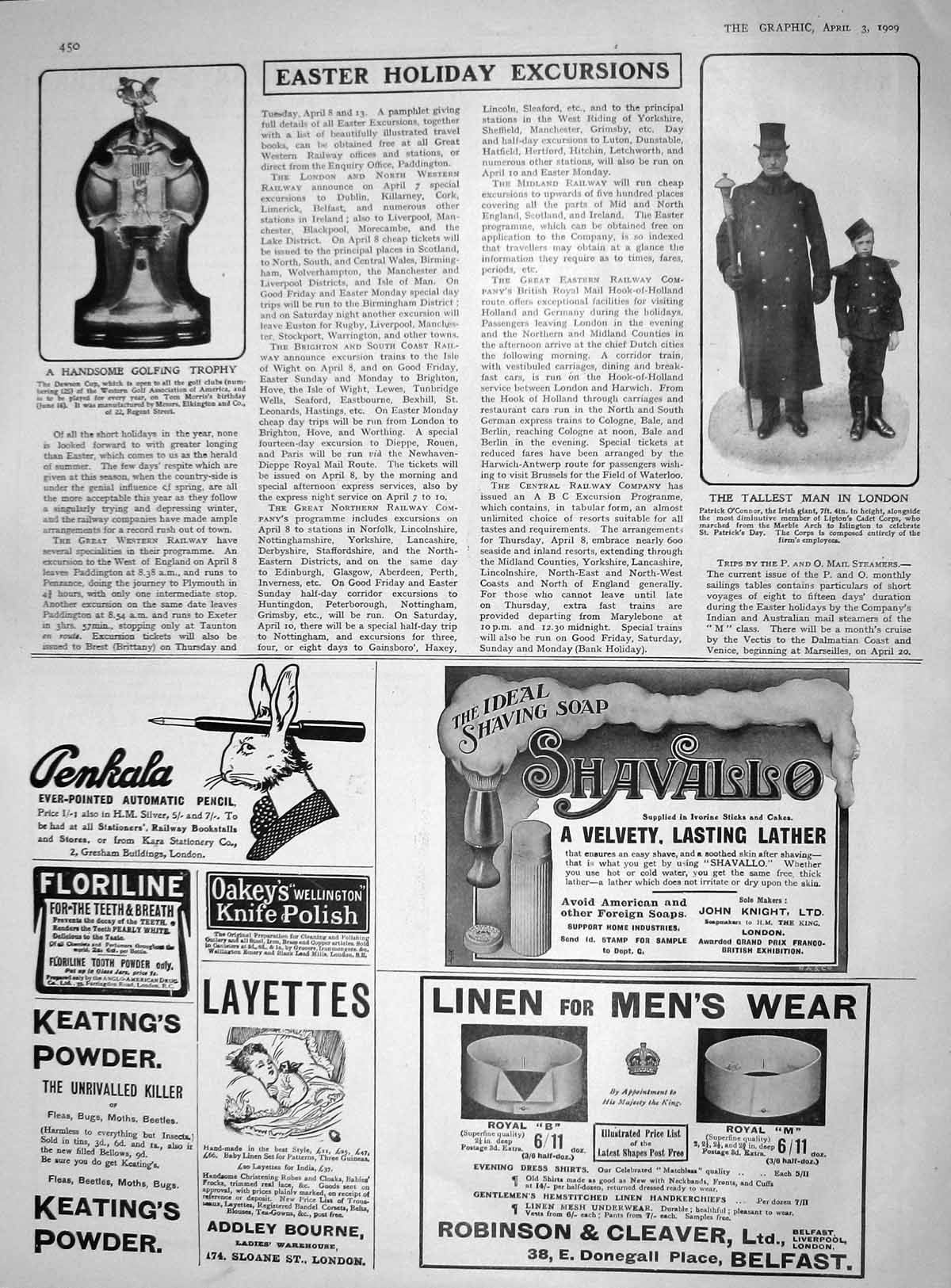 Original Old Antique Print 1909 Dawson Cup Golf Trophy Patrick O'Connor London