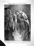 Original Old Antique Print 1909 Art Students Royal Academy Electricity Troyes