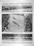 Old Antique Print 1909 Oxford Boat Race Mortlake Barnes Electricity Ray 20th