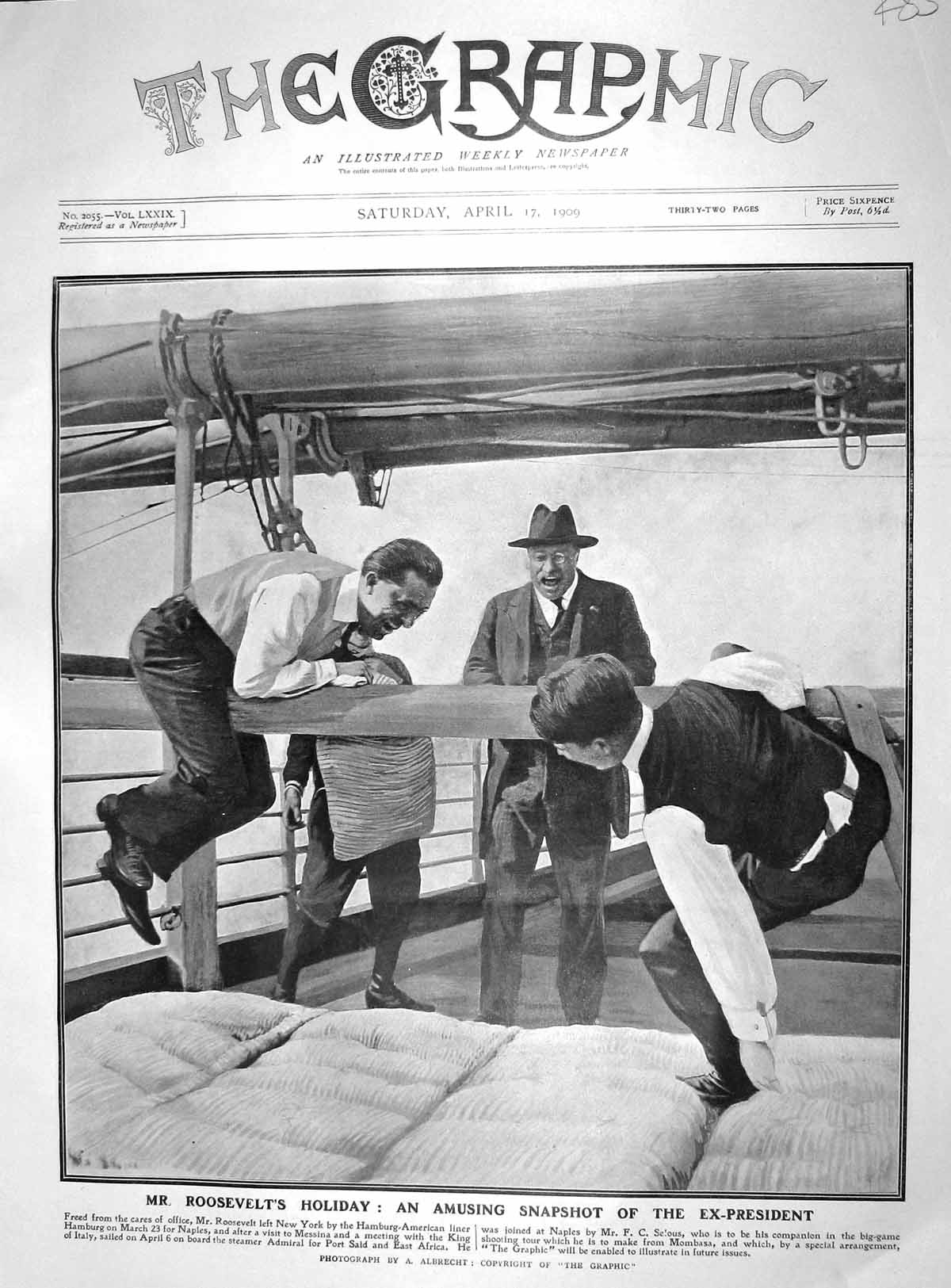 Old Antique Print 1909 Rossevelt Holiday President America Selous Sport 20th