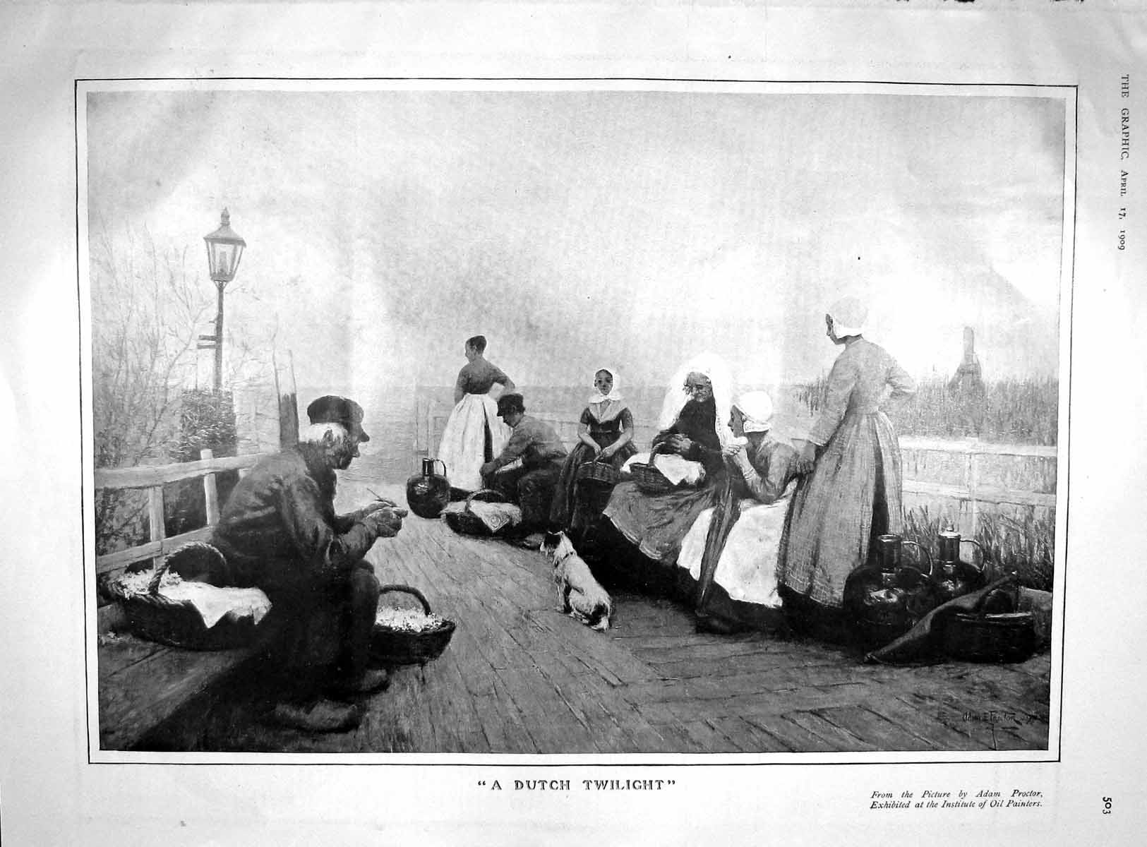 Old Antique Print 1909 Dutch Twilight Holland Cairns Vanderbilt Theatre 20th