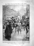 Original Old Antique Print 1909 Holland Birth BuitenhHague Queen Wilhelmina