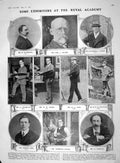 Original Old Antique Print 1909 Collier Forbes Ouless Academy Sims Wright Grey