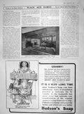 Old Antique Print 1909 Billiard Room Liberty Hudsons Soap Advertisement 20th