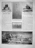 Original Old Antique Print 1909 Submarines Devonport Conning Tower Luder 20th