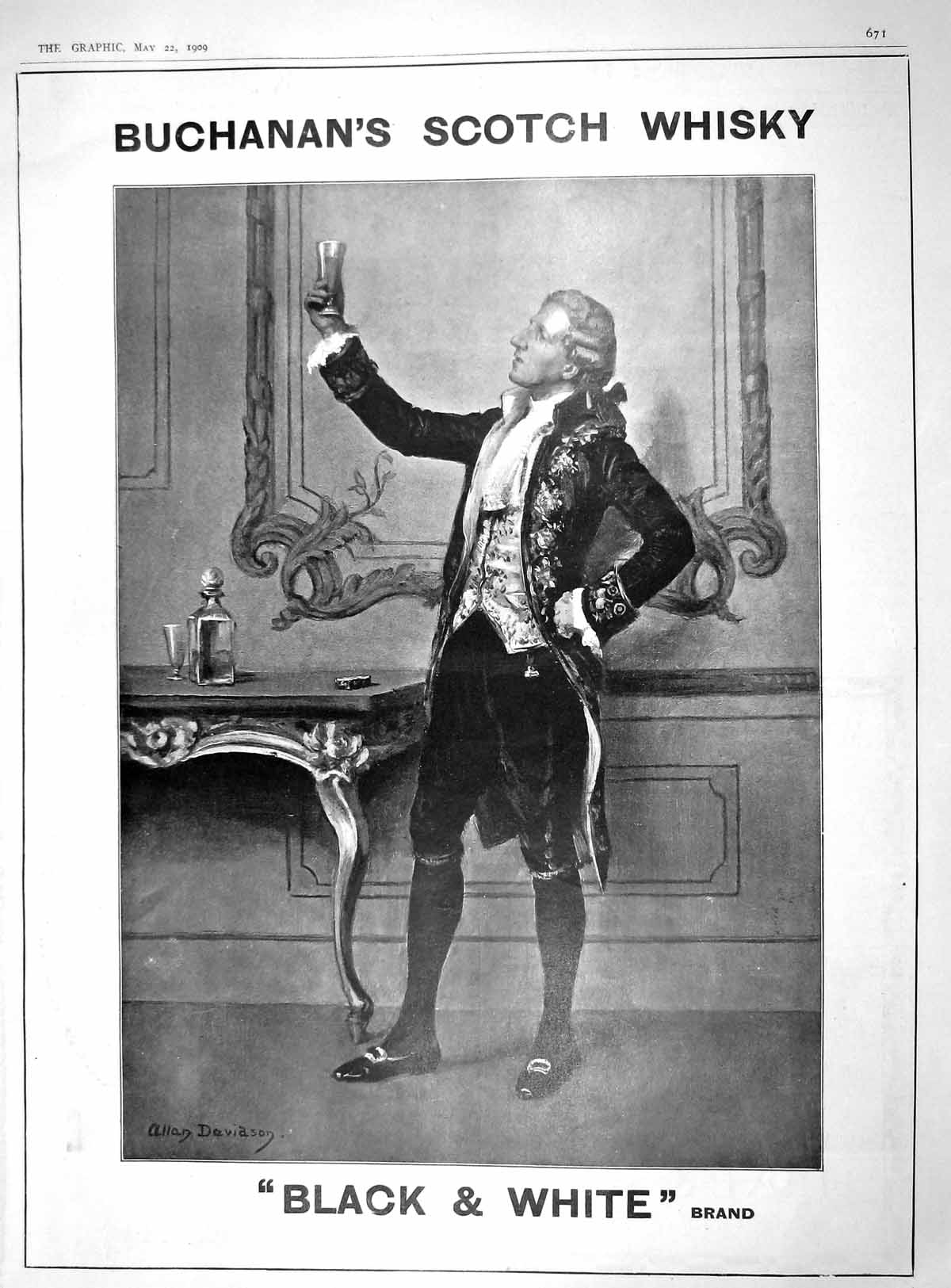 Old Antique Print 1909 Buchanan Scotch Whisky Typhoid Bronchitis Science 20th