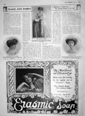 Original Old Antique Print 1909 Dorothy Johnson Taylor Eileen Knox Erasmic Soap