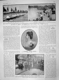 Original Old Antique Print 1909 Ridley Temple Flower Show Oxford Kincaid-Smith