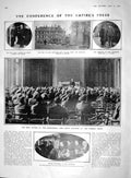 Original Old Antique Print 1909 Harry Lawson Burnham Crewe Mauretania Ship War