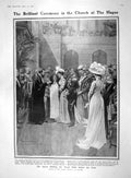 Original Old Antique Print 1909 Church Hague Queen Royal Family Science Fossils