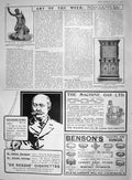 Old Antique Print 1909 Bronze Statue Poccardi Bambocci Cabinet Cigarettes 20th
