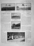 Original Old Antique Print 1909 Bleriot Monoplane Latham Antoinette Foreign 20th