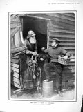 Original Old Antique Print 1909 Salts Fishermen Nets Basket Photographs 20th