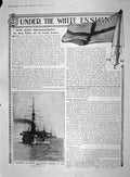 Old Antique Print 1909 British Battle Ship Dreadnought Vanguard Mckenna 20th