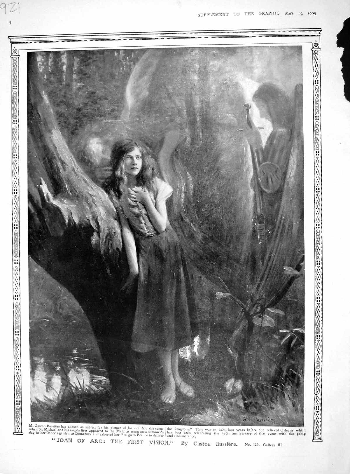 Old Antique Print 1909 Joan Arc Bussiere Art Ave Stella Bacchante Henry 20th