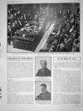 Old Antique Print 1909 Battle Budget Lloyd George Samuel Lucy Queen Spain 20th
