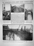 Old Antique Print 1909 Foundation London County Council Warfield Olympia 20th