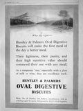 Original Old Antique Print 1909 Advertisement Oval Digestive Biscuits Huntley
