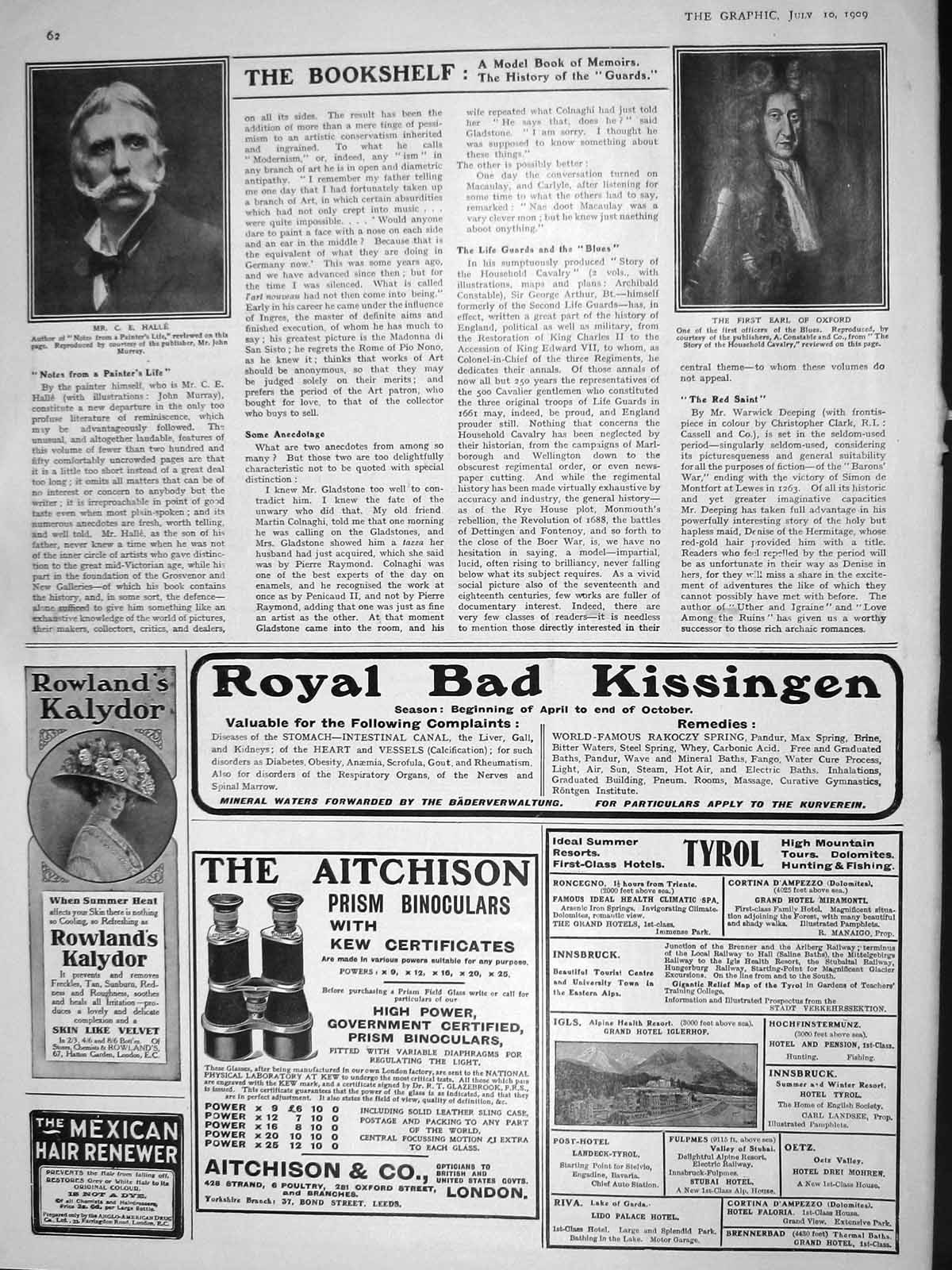 Original Old Antique Print 1909 Earl Oxford Halle Author Royal Bad Kissingen
