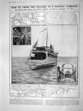 Old Antique Print 1909 Ferry Germany Sweden Navy Truscott May Submarines 20th