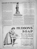 Original Old Antique Print 1909 Centenary Battle Wagram Hudsons Soap Washing