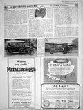 Original Old Antique Print 1909 Touring Motor Car Argyll Metallurgique Coffee